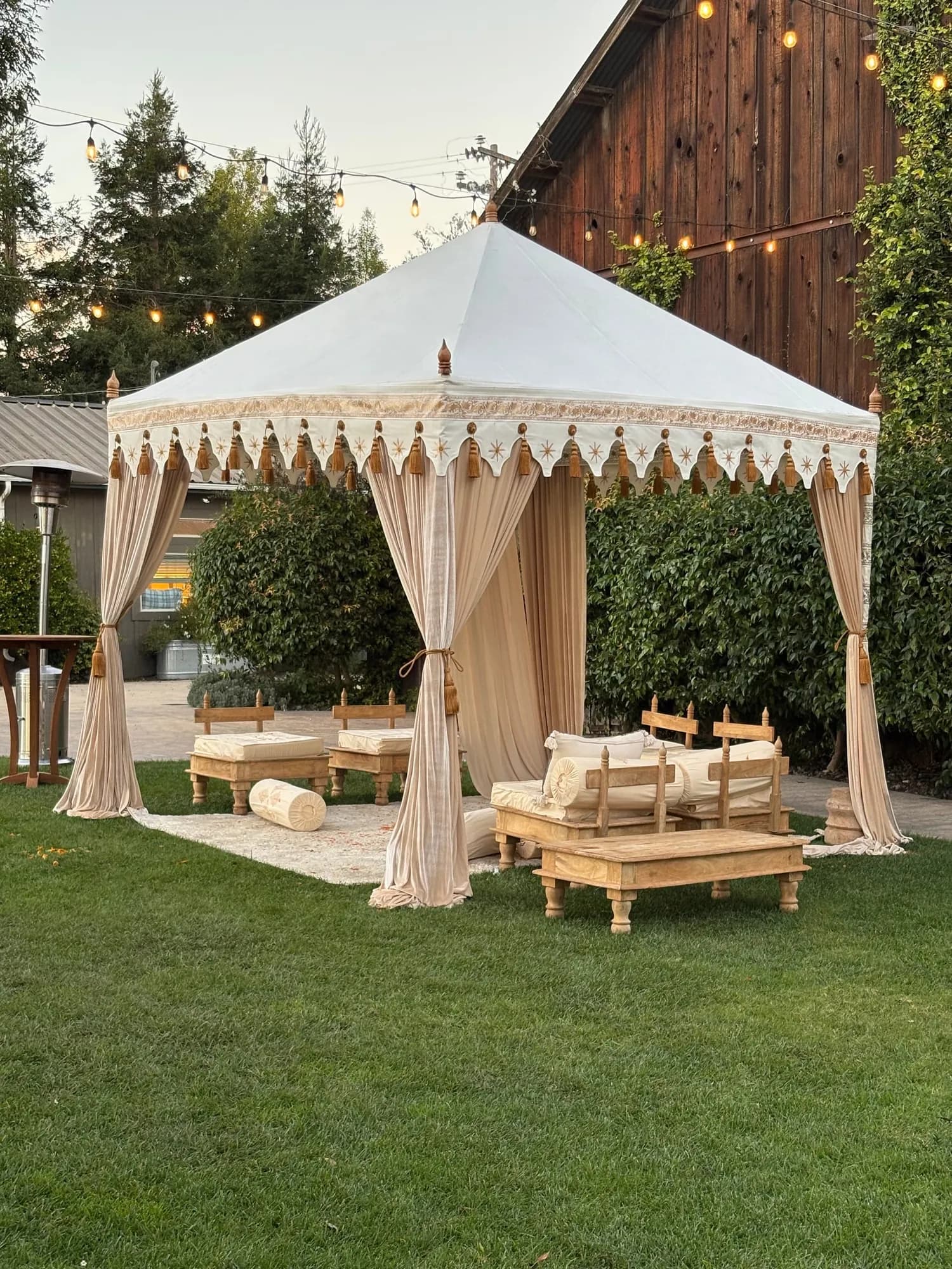 Celebration under the awning