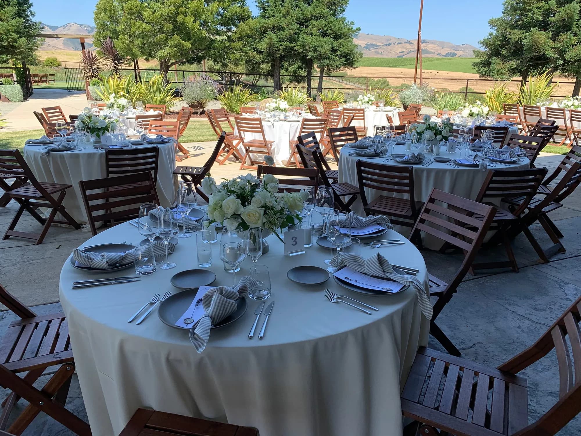 Reception tables on the estate